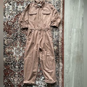 We The Free Tan Cargo Jumpsuit